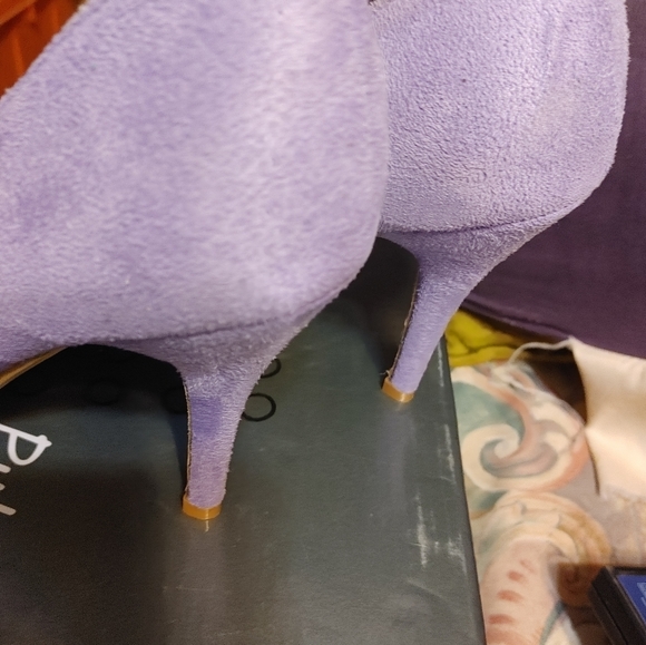 Ladies Lilac Suede High Heels Shoes New - Picture 5 of 14